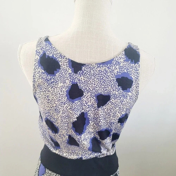 Diane von Furstenberg Oblixe Blue Cheetah Faux Wrap Sleeveless Silk Dress S 6 - Picture 10 of 15